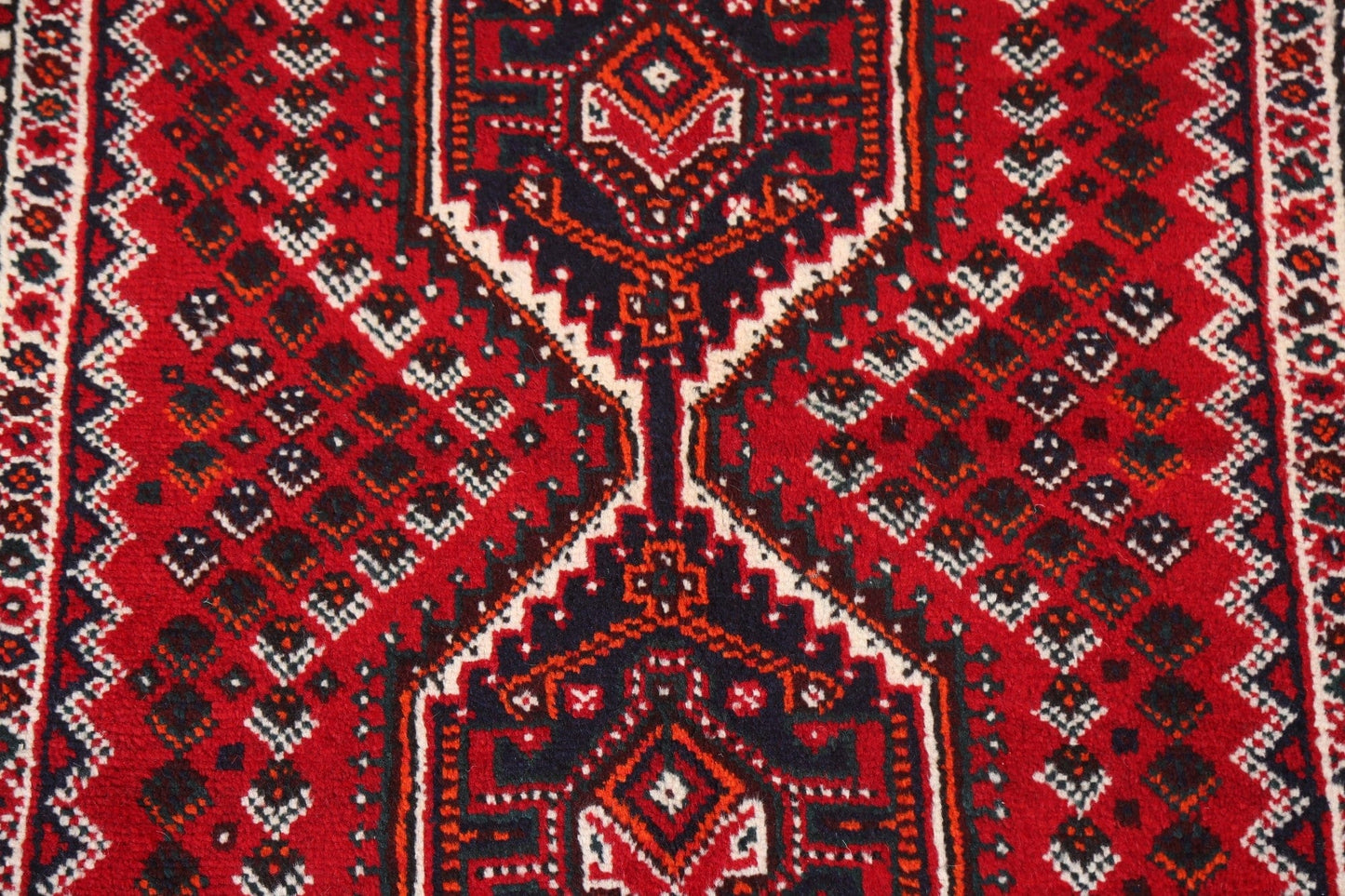 Geometric Red Shiraz Persian Handmade Rug 3x4