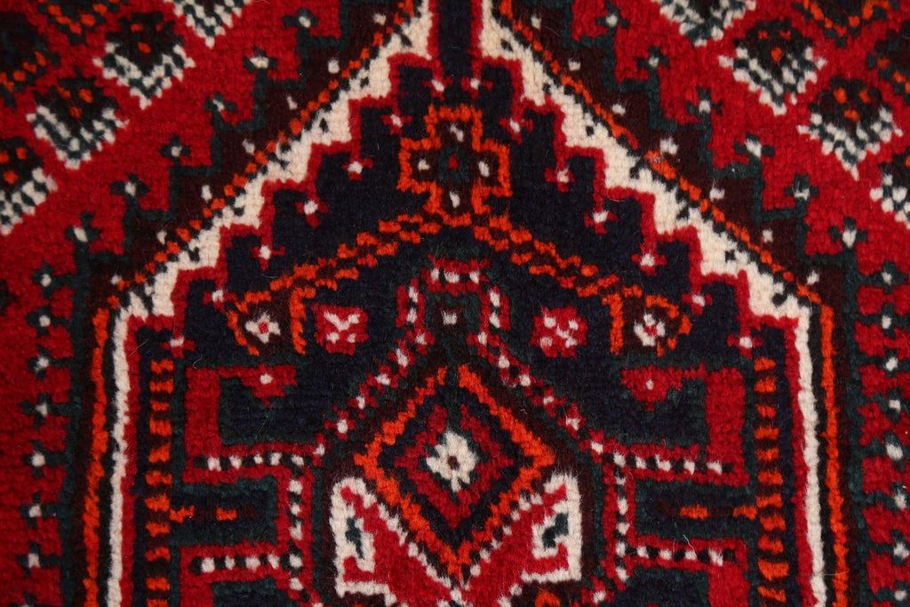 Geometric Red Shiraz Persian Handmade Rug 3x4