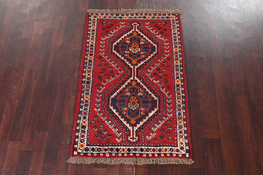 Red Wool Shiraz Persian Handmade Rug 3x4