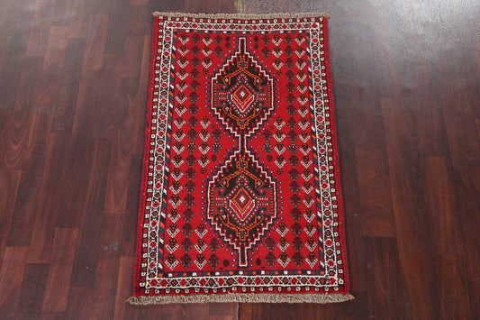 Geometric Wool Shiraz Persian Handmade Rug 3x4