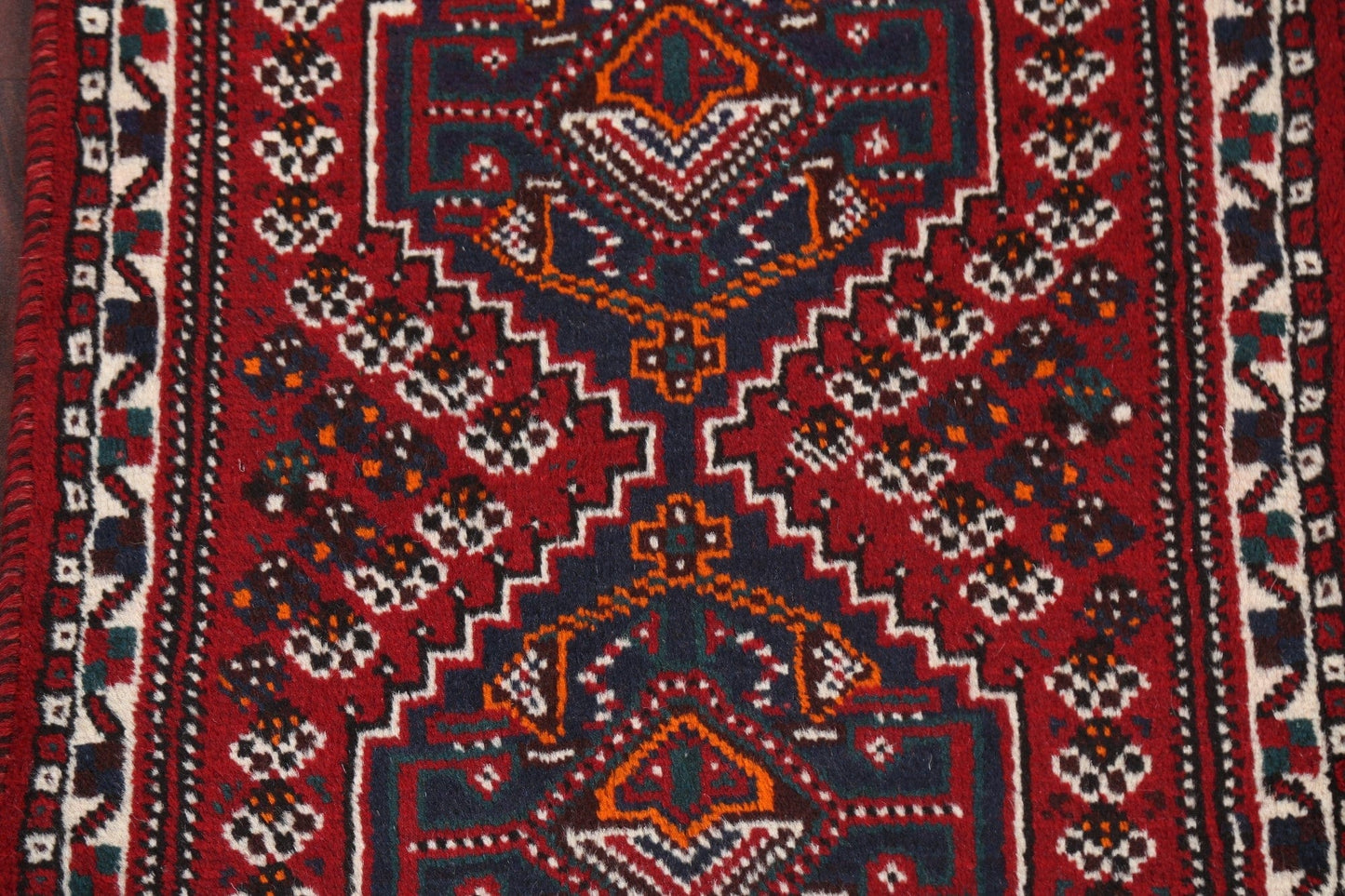 Geometric Wool Shiraz Persian Handmade Rug 3x4