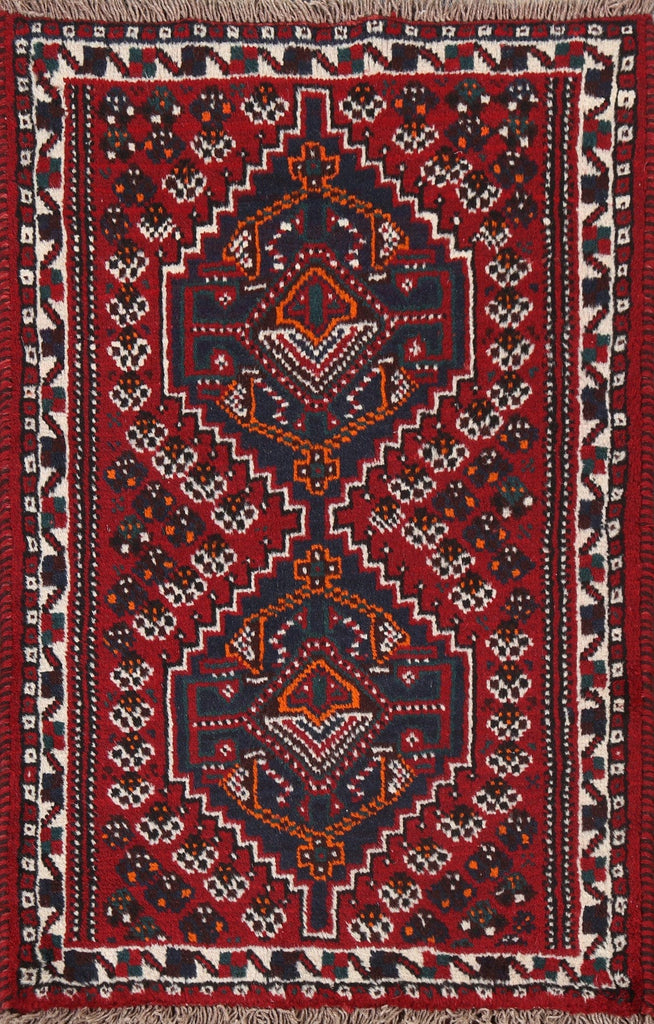 Geometric Wool Shiraz Persian Handmade Rug 3x4