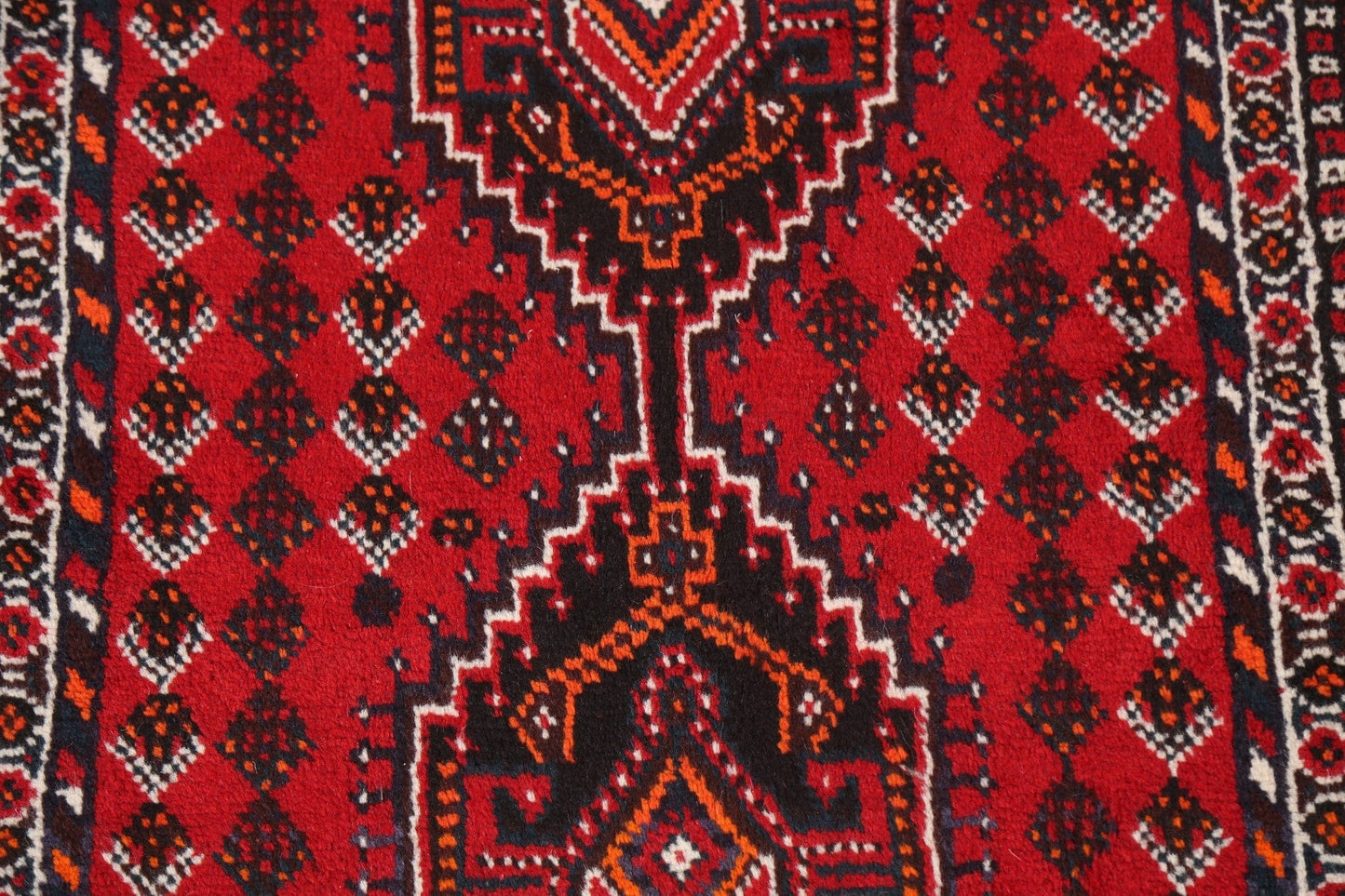 Geometric Red Shiraz Persian Handmade Rug 3x4