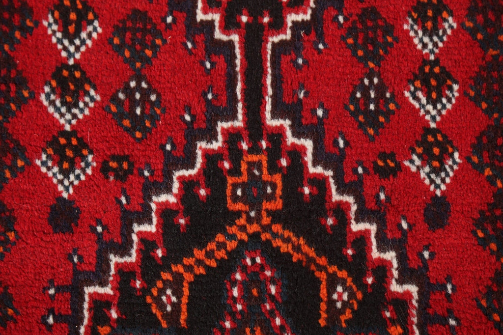 Geometric Red Shiraz Persian Handmade Rug 3x4