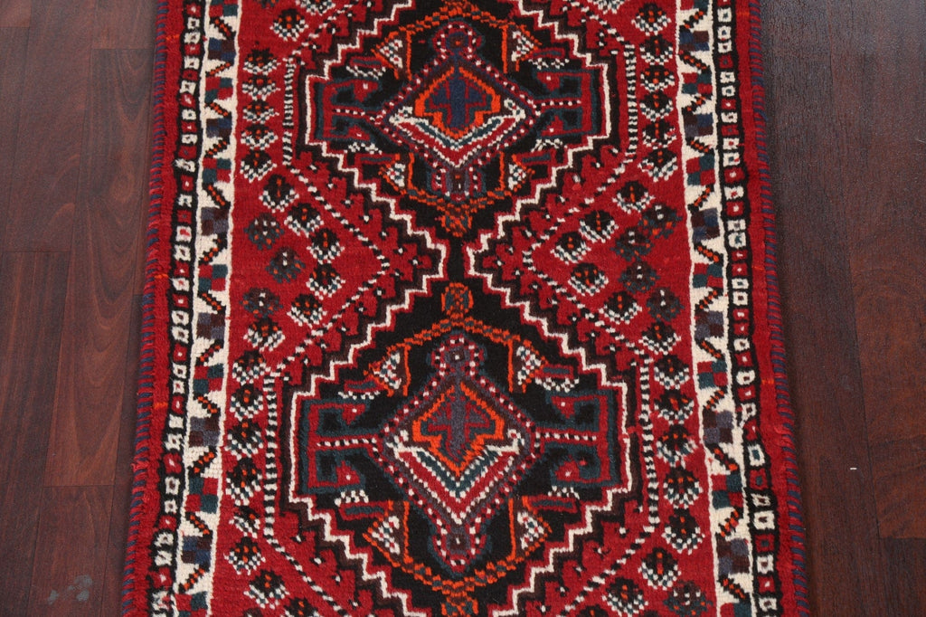 Geometric Red Shiraz Persian Wool Rug 3x4