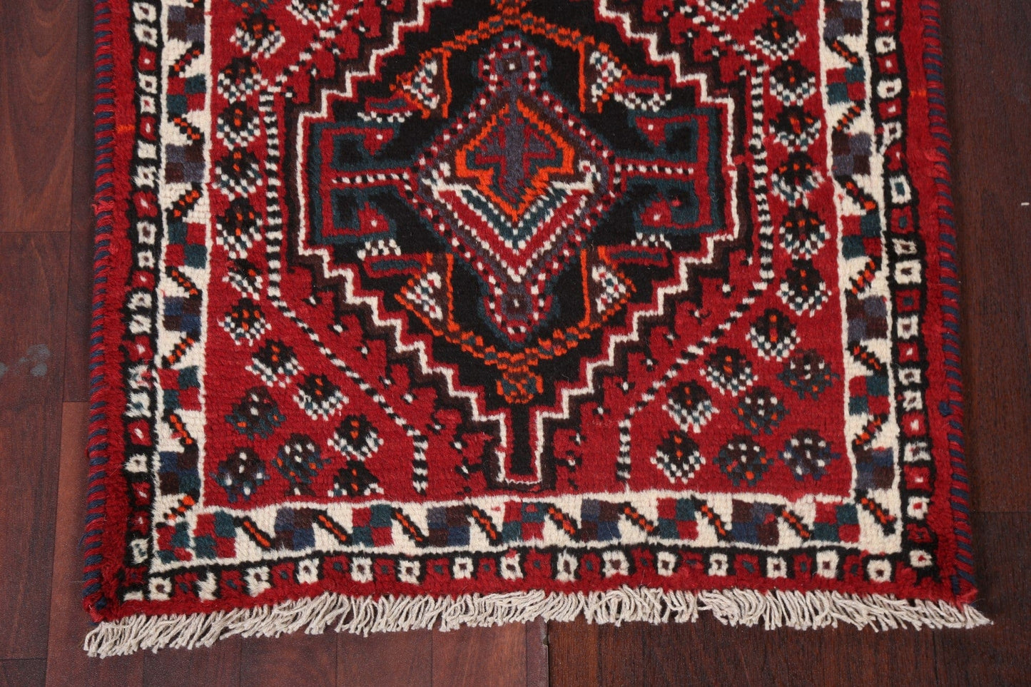 Geometric Red Shiraz Persian Wool Rug 3x4