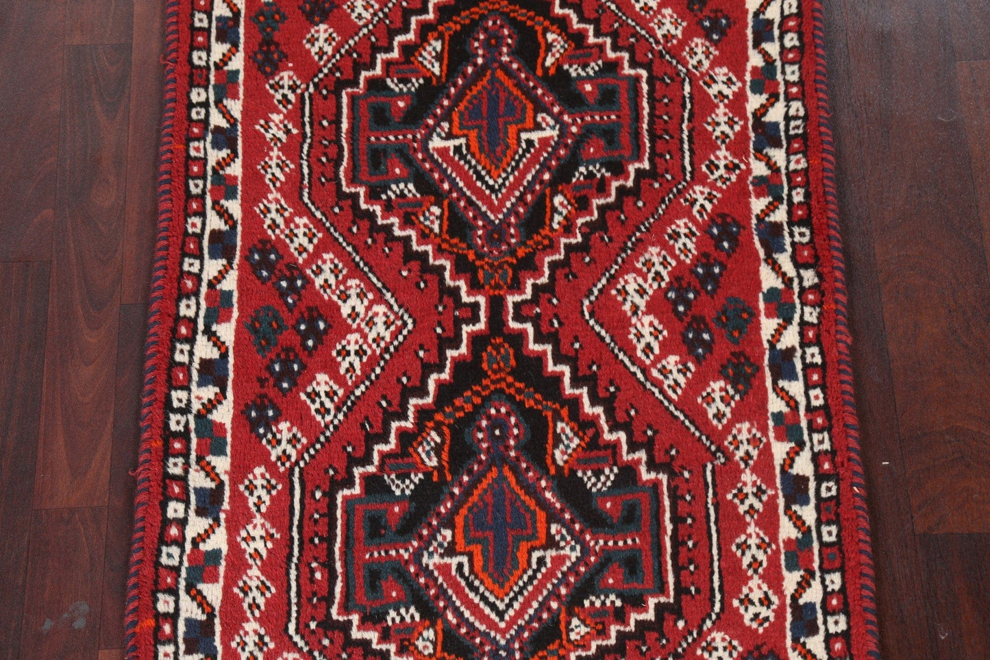 Wool Geometric Shiraz Persian Handmade Rug 3x4