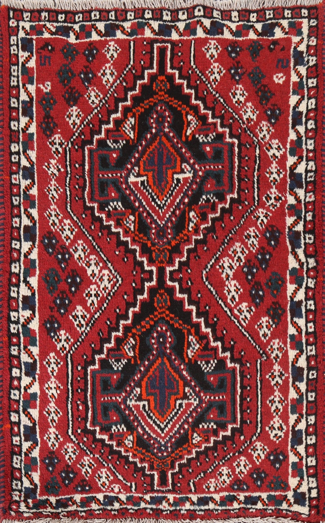 Wool Geometric Shiraz Persian Handmade Rug 3x4