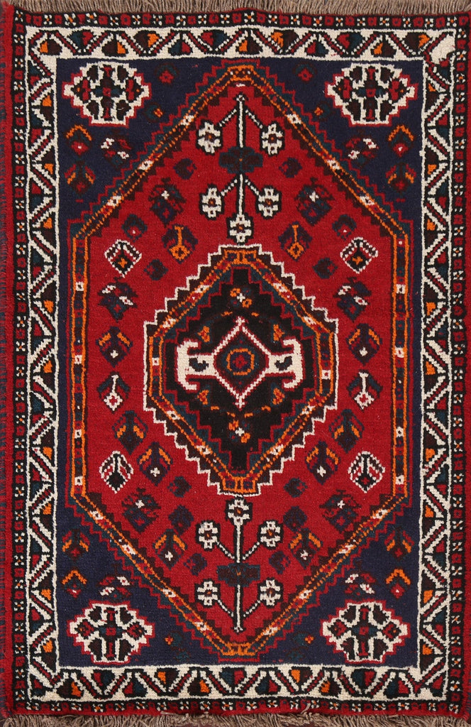 Tribal Geometric Shiraz Persian Handmade Rug 3x4