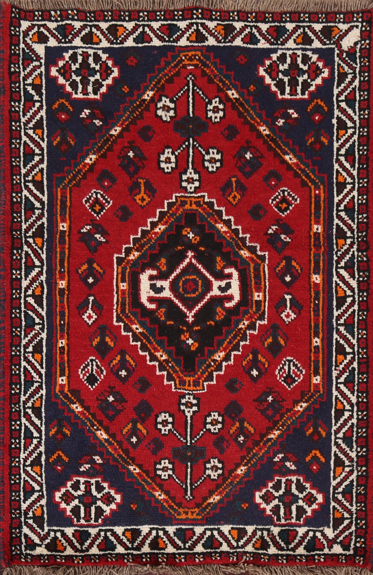 Tribal Geometric Shiraz Persian Handmade Rug 3x4