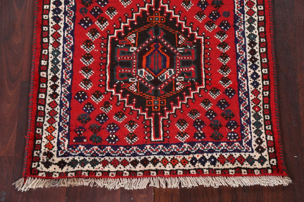 Geometric Red Shiraz Persian Wool Rug 3x4