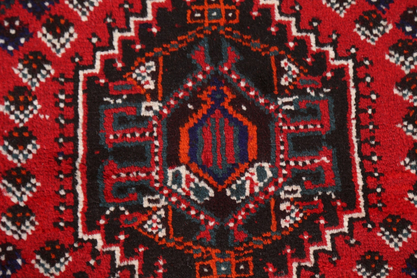 Geometric Red Shiraz Persian Wool Rug 3x4