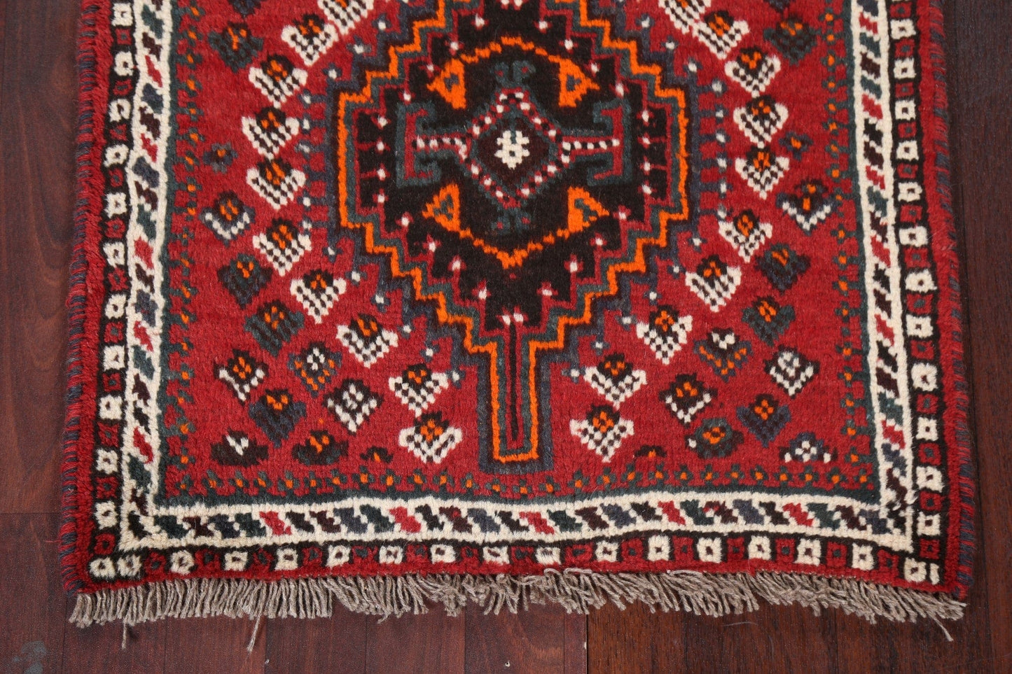 Geometric Red Shiraz Persian Handmade Rug 3x4