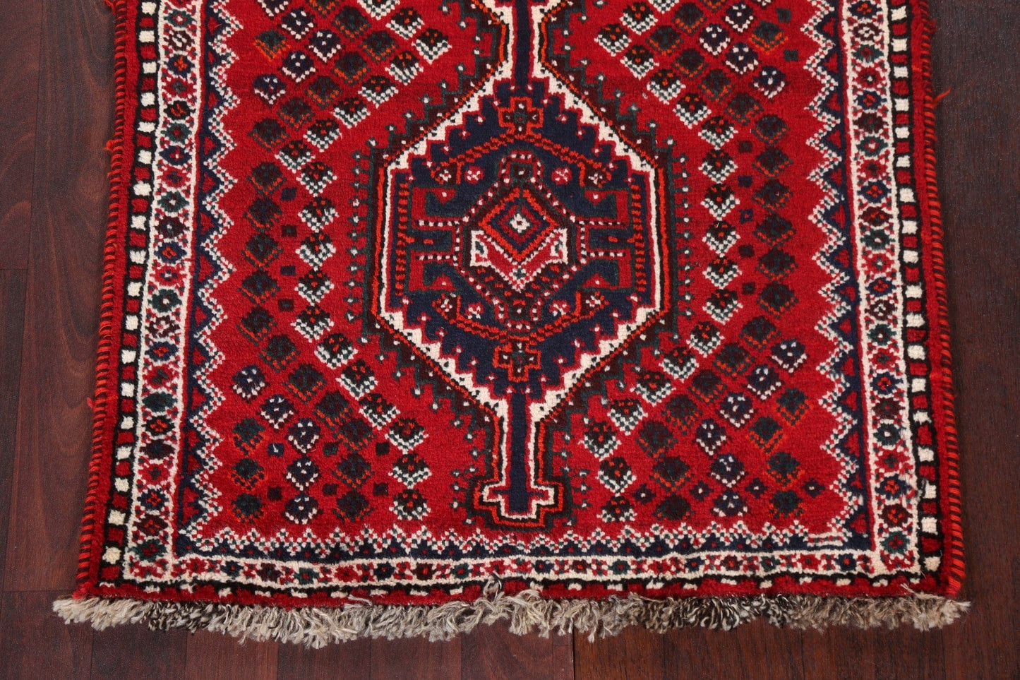 Red Geometric Shiraz Persian Handmade Rug 3x4