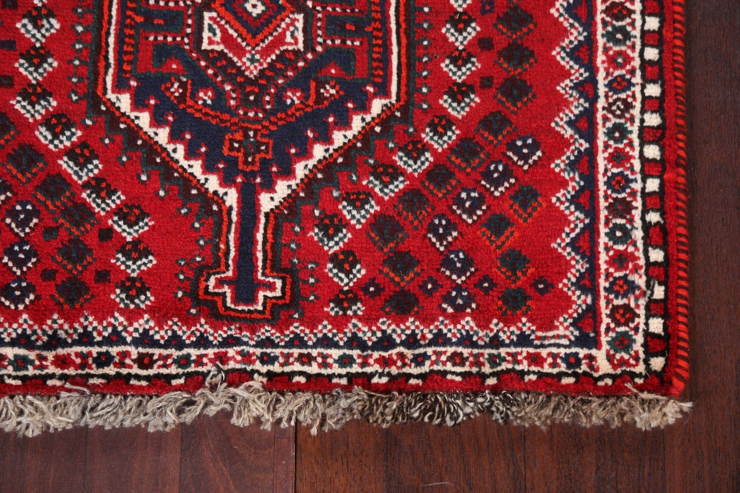 Red Geometric Shiraz Persian Handmade Rug 3x4