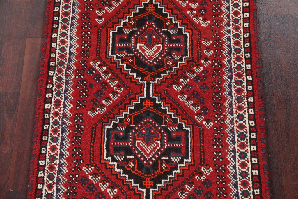 Geometric Red Shiraz Persian Wool Rug 3x4