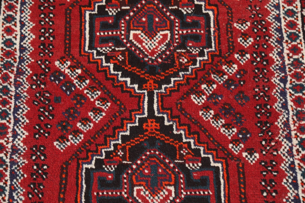 Geometric Red Shiraz Persian Wool Rug 3x4