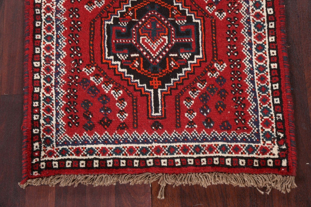 Geometric Red Shiraz Persian Wool Rug 3x4