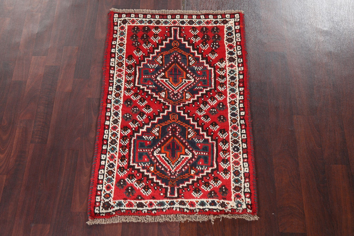 Geometric Wool Shiraz Persian Handmade Rug 3x4