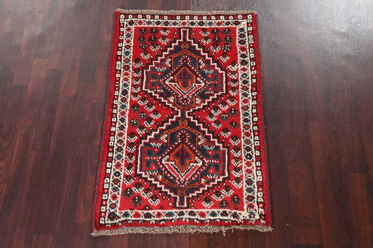 Geometric Wool Shiraz Persian Handmade Rug 3x4