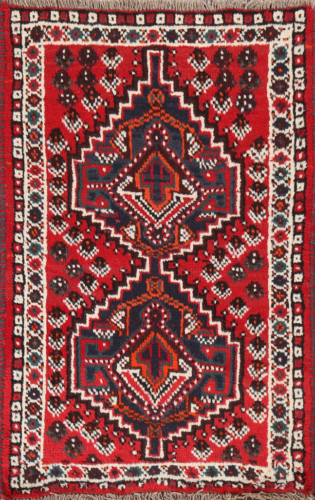 Geometric Wool Shiraz Persian Handmade Rug 3x4