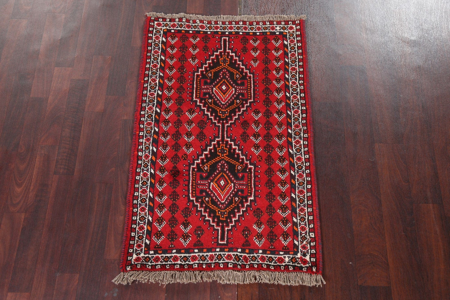 Geometric Red Shiraz Persian Handmade Rug 3x4