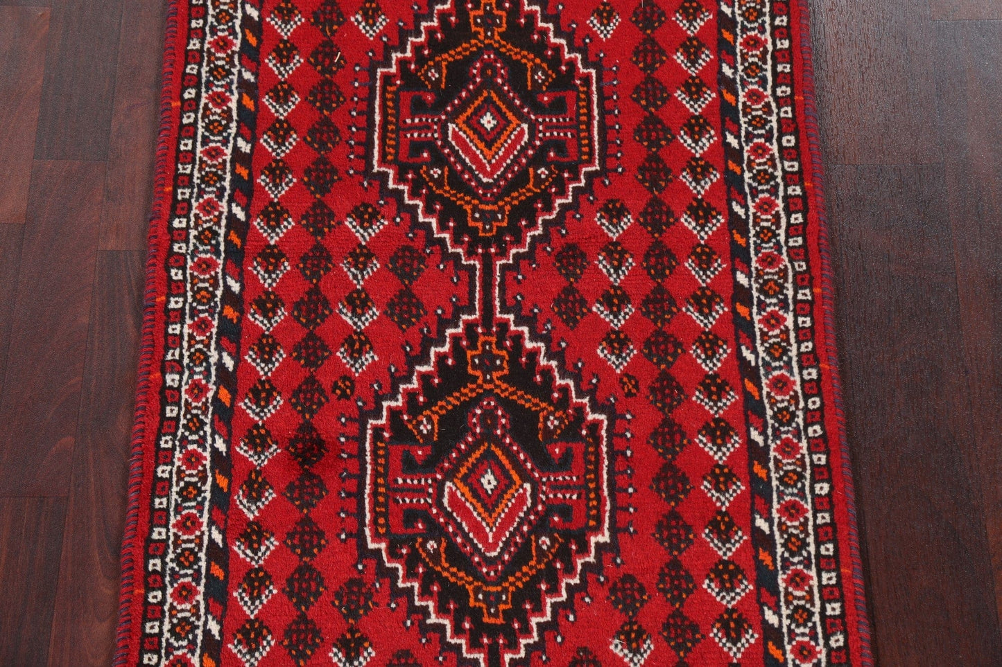 Geometric Red Shiraz Persian Handmade Rug 3x4