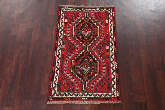 Geometric Wool Shiraz Persian Handmade Rug 2x4