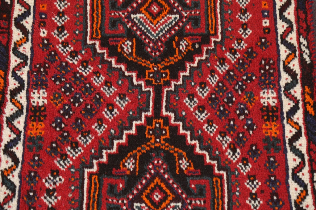 Geometric Wool Shiraz Persian Handmade Rug 2x4