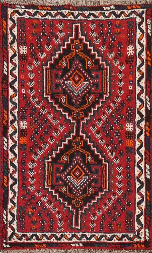 Geometric Wool Shiraz Persian Handmade Rug 2x4