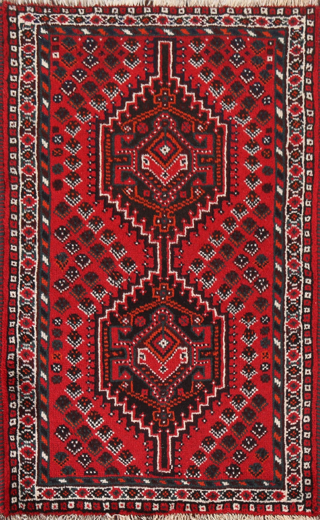 Red Wool Shiraz Persian Handmade Rug 3x4