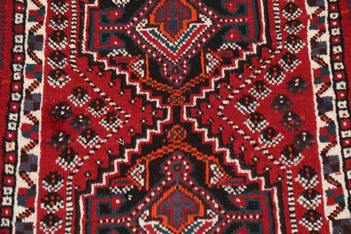 Geometric Red Shiraz Persian Handmade Rug 3x4