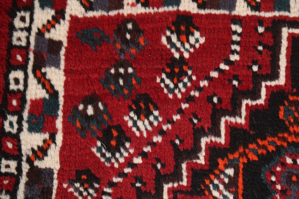 Geometric Red Shiraz Persian Handmade Rug 3x4