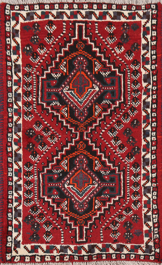 Geometric Red Shiraz Persian Handmade Rug 3x4