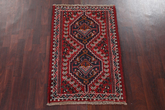 Handmade Geometric Shiraz Persian Wool Rug 3x4