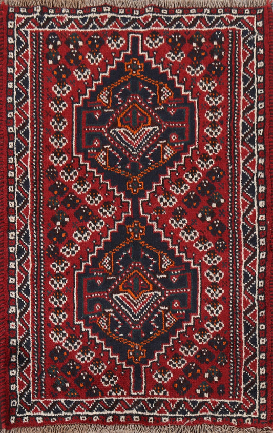 Handmade Geometric Shiraz Persian Wool Rug 3x4