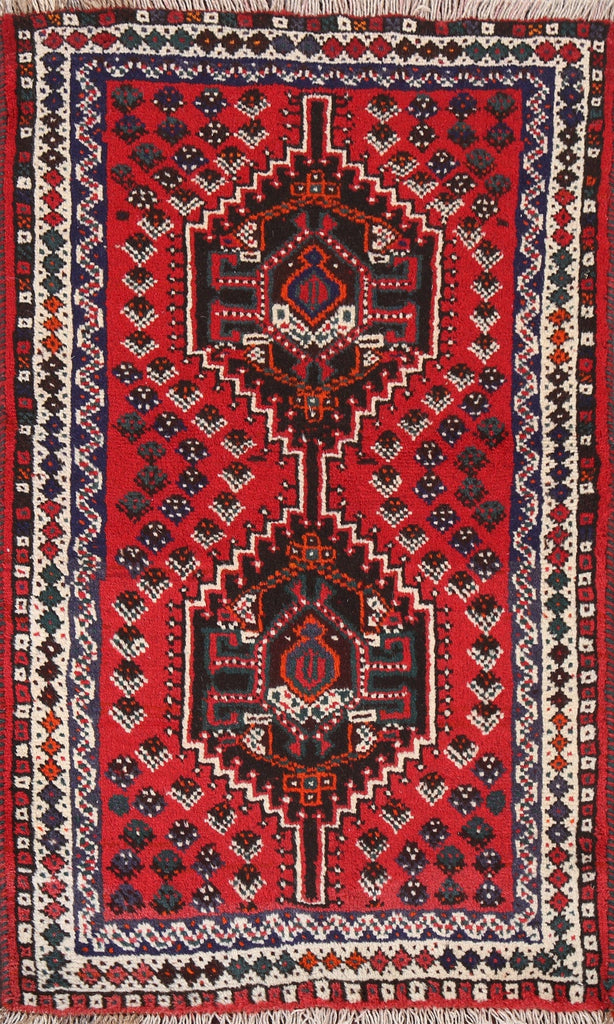 Handmade Red Shiraz Persian Wool Rug 3x4