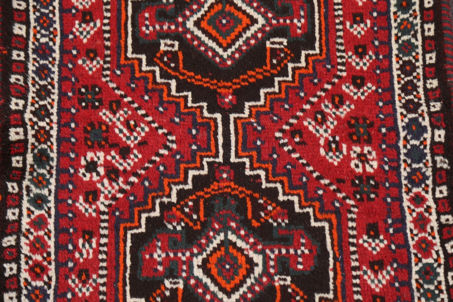 Geometric Red Shiraz Persian Wool Rug 2x4