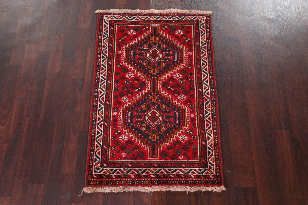 Geometric Red Shiraz Persian Handmade Rug 3x4