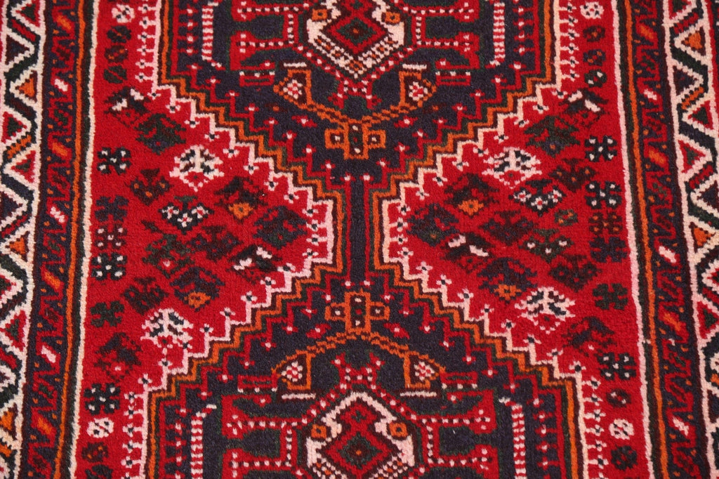 Geometric Red Shiraz Persian Handmade Rug 3x4