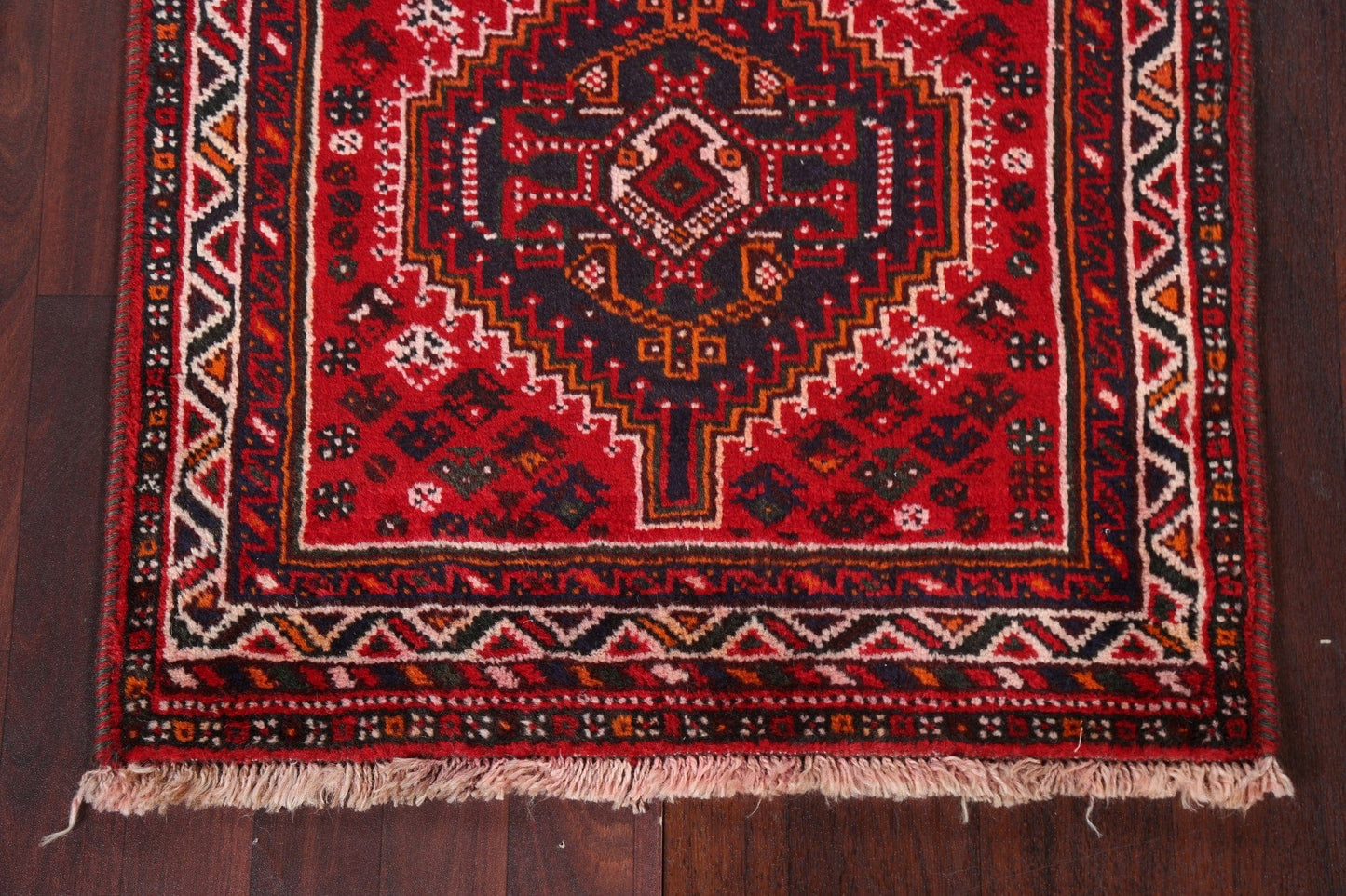 Geometric Red Shiraz Persian Handmade Rug 3x4