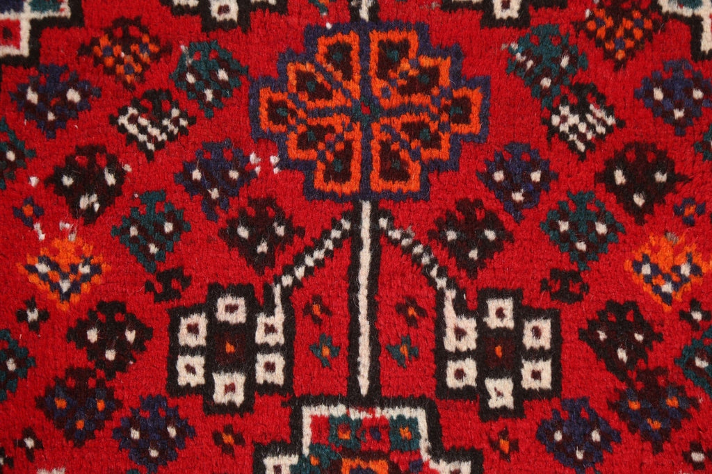 Geometric Red Shiraz Persian Wool Rug 3x4