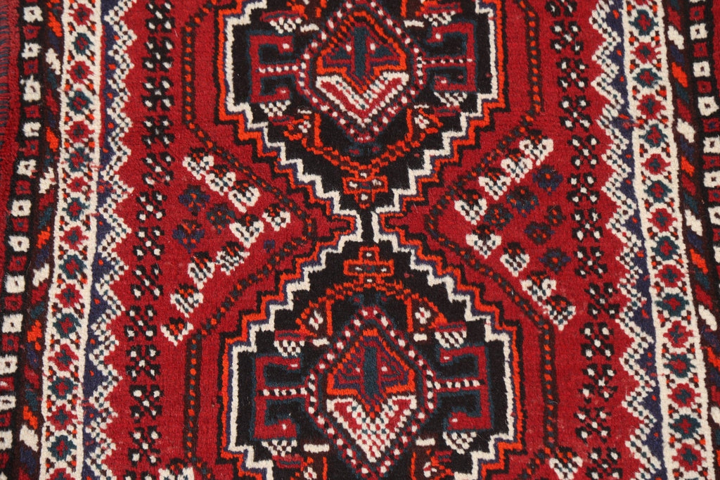 Geometric Red Shiraz Persian Wool Rug 3x4