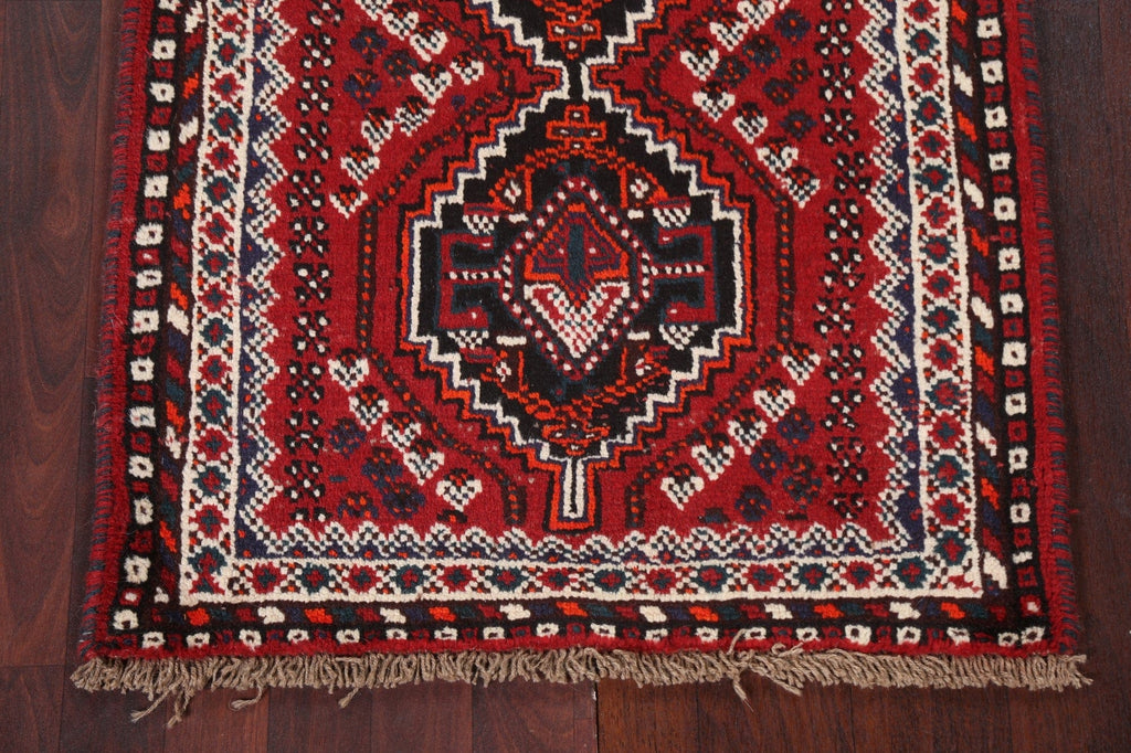 Geometric Red Shiraz Persian Wool Rug 3x4