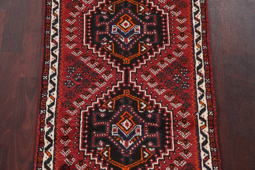 Geometric Red Shiraz Persian Wool Rug 2x4