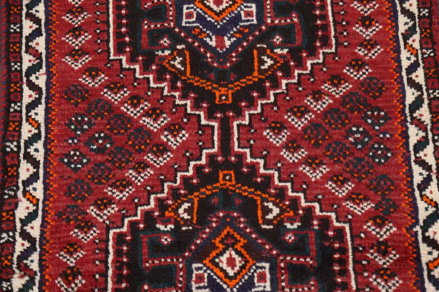 Geometric Red Shiraz Persian Wool Rug 2x4