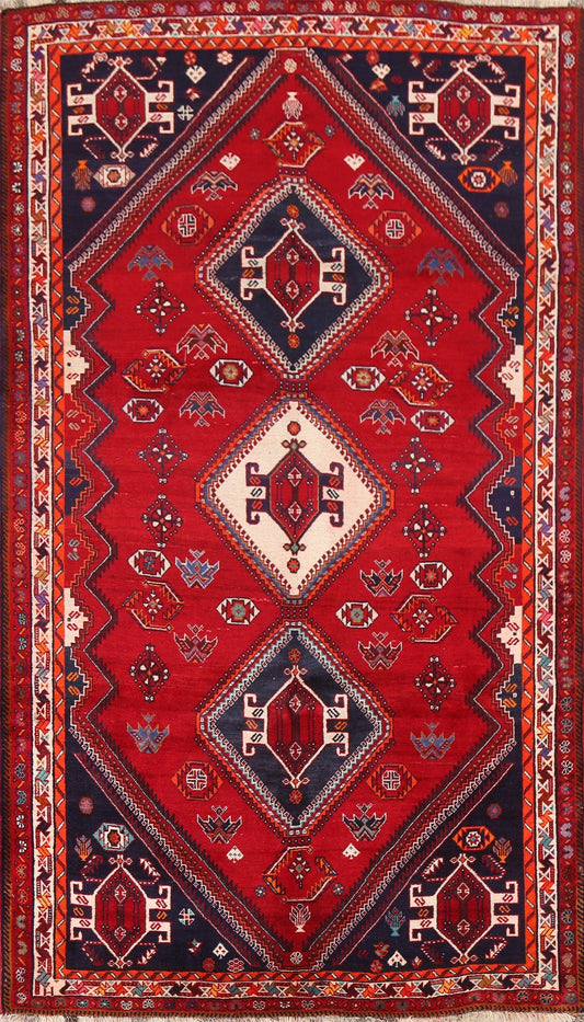 Vintage Wool Shiraz Persian Area Rug 6x10