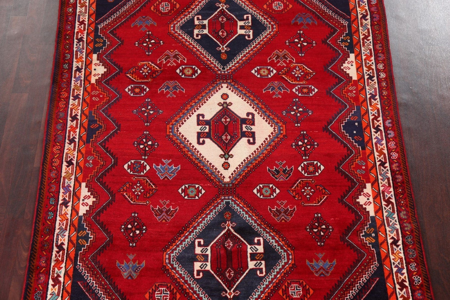 Vintage Wool Shiraz Persian Area Rug 6x10