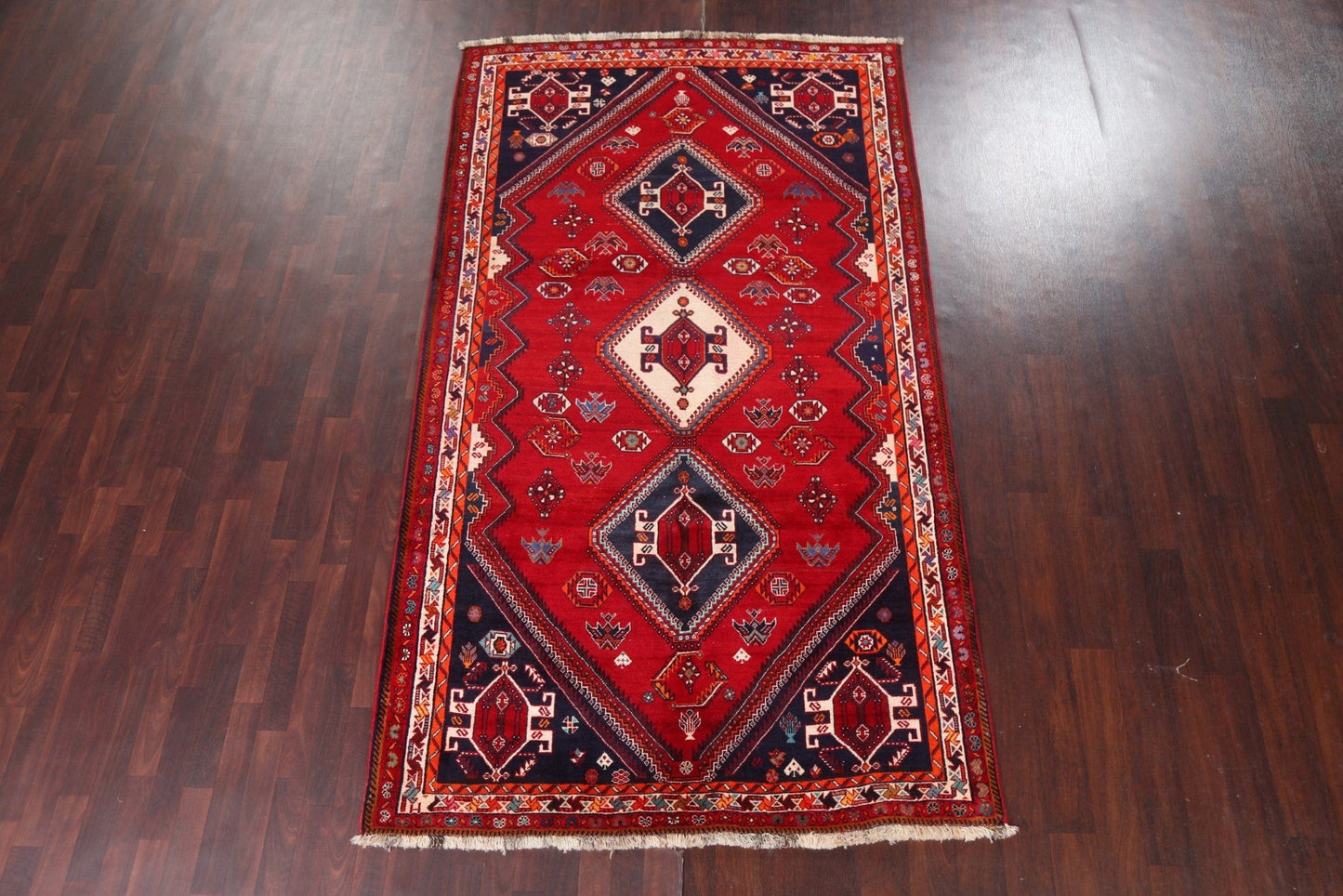 Vintage Wool Shiraz Persian Area Rug 6x10