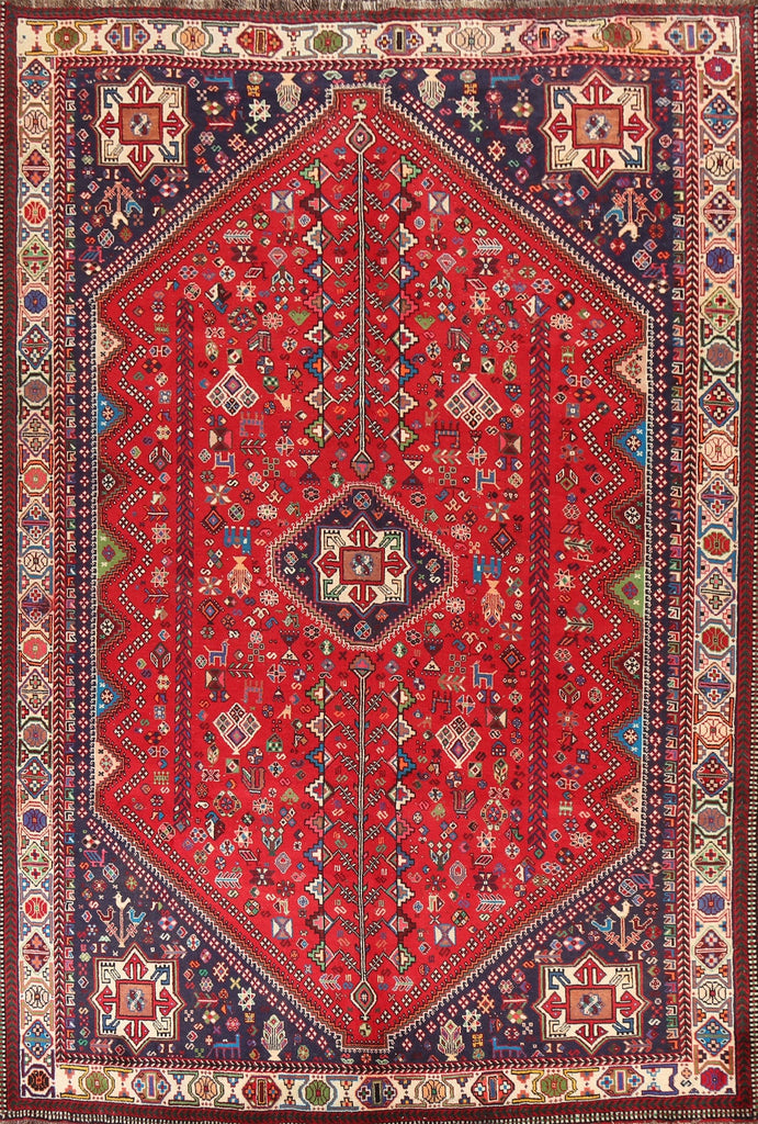 Vegetable Dye Shiraz Kashkoli Persian Area Rug 8x11